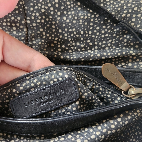 Liebeskind Berlin Sheep Leather Woven Shoulder Bag Crossbody Purse Black Boho - Picture 8 of 13